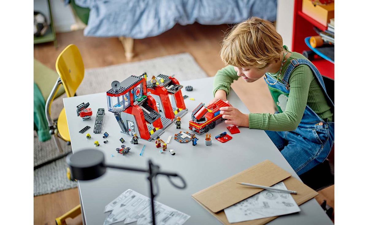 LEGO City 60414 Fire Station With Fire Truck