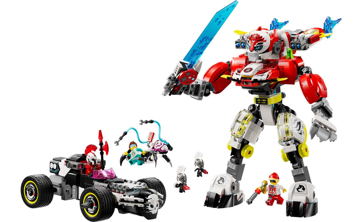 LEGO DREAMZzz 71497 Cooper's Tiger Mech & Zero's Hot Rod Car